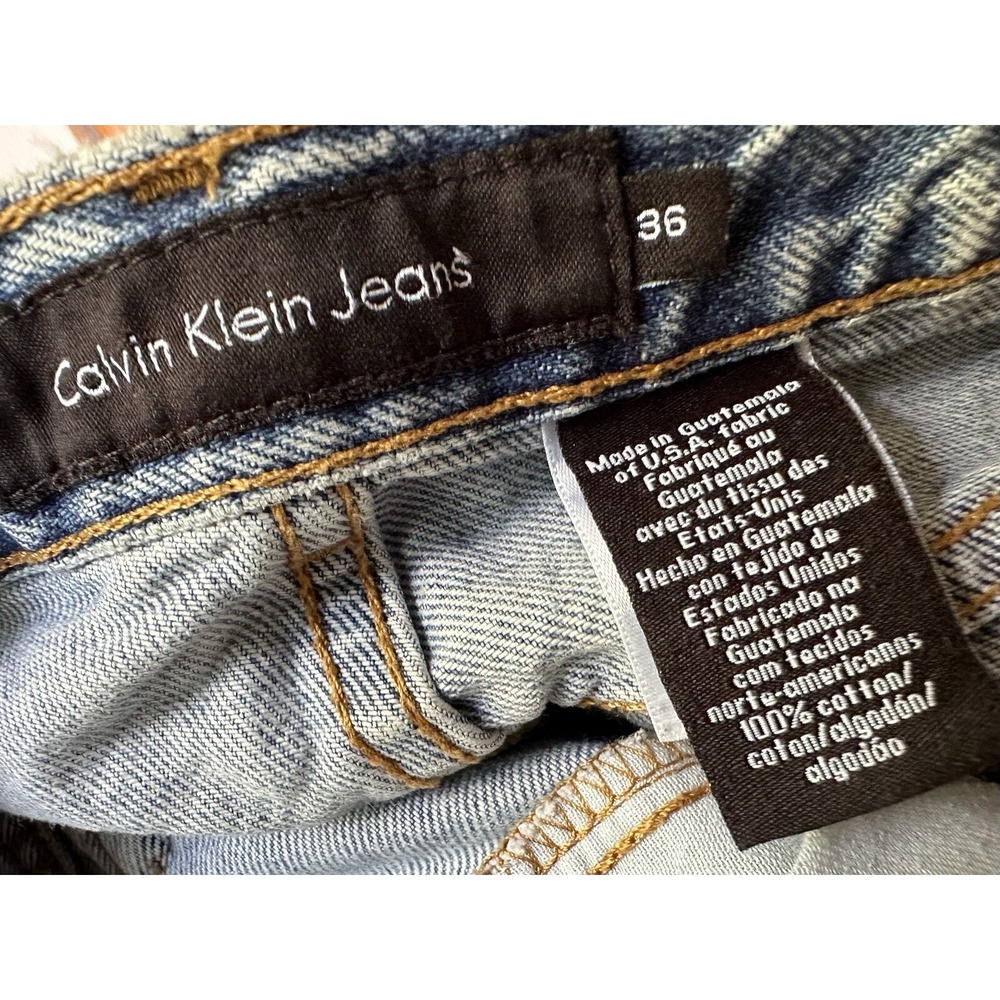Vintage CALVIN KLEIN JEANS 36x30 Easy Fit‎ Straight Leg Stone Wash BMPP171 - Picture 6 of 7